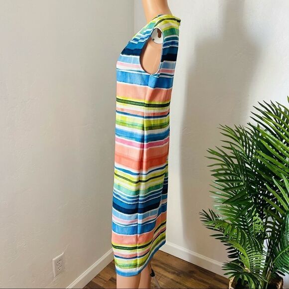 Beige by eci Multicolor Stripe Sheath Dress MEDIUM - Picture 3 of 9